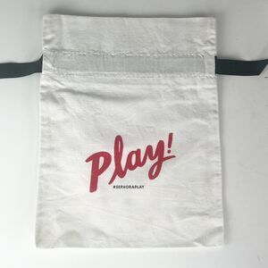 Sephora Play! Drawstring Cloth MakeUp Delicates Travel Bag White Red Black New